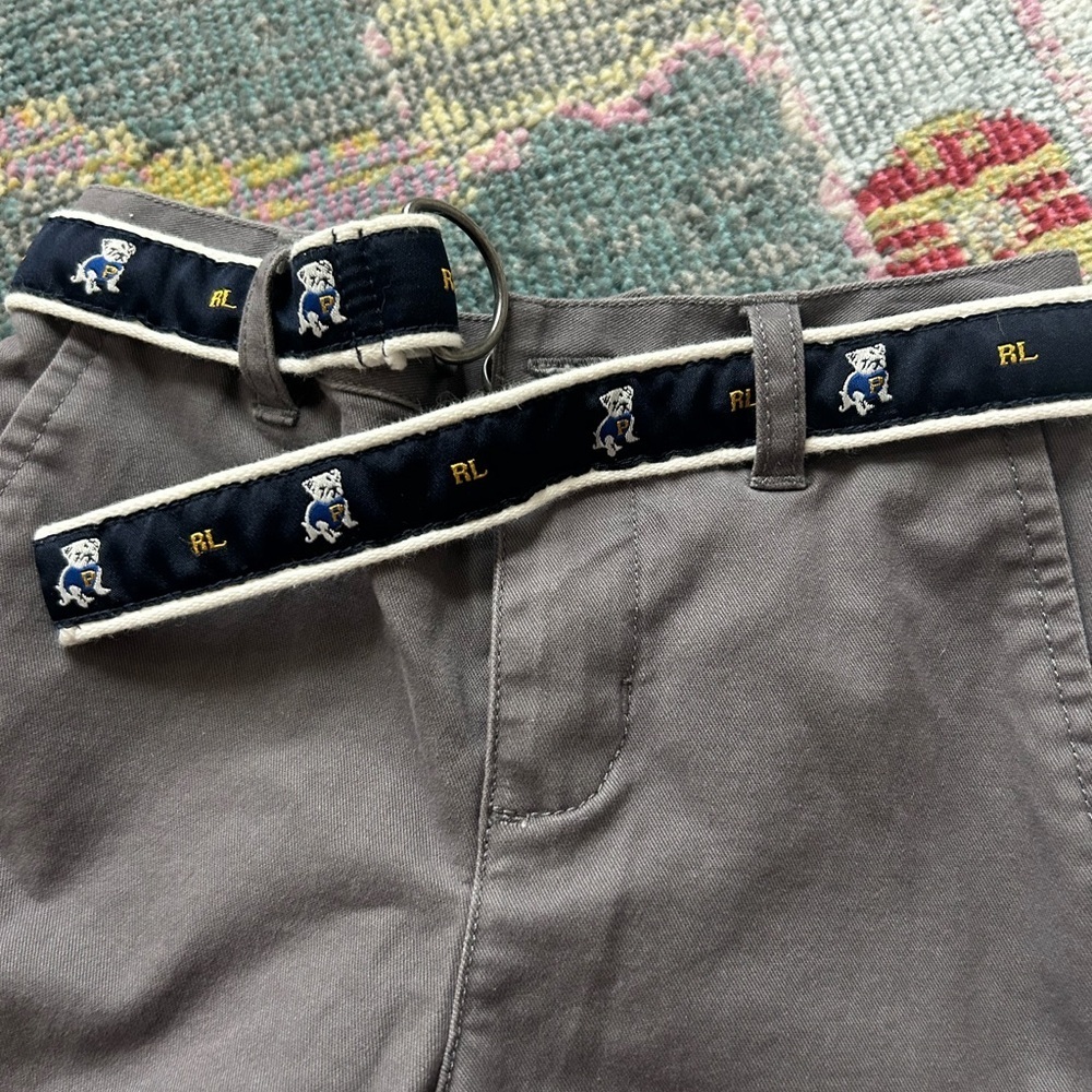 Ralph Lauren toddler Dark Gray Elastic Waist Chinos with belt 24 months - Picture 2 of 6